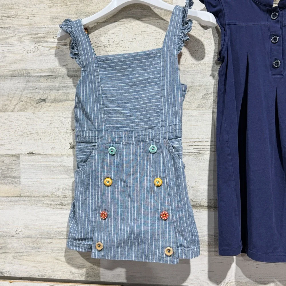Matilda Jane Dress Romper Bundle Girls 6 Blue Striped Ruffle Classic